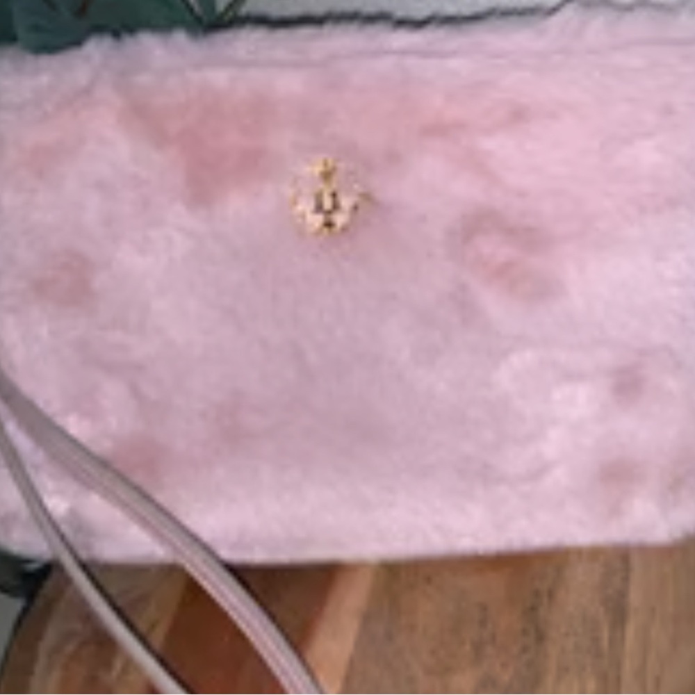 Nanette Lepore Pink Faux Fur Wristlet